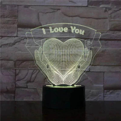 Valentines Day Gift Hands Holding Love 3D Night Light - www.Shopthatapp.com