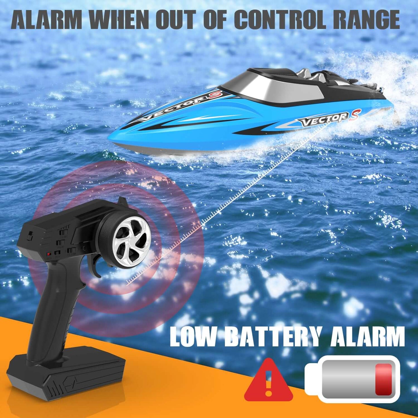 VectorS 30MPH Brushless RC Boat: Self-Righting, Fast Racing for Lakes - www.Shopthatapp.com #