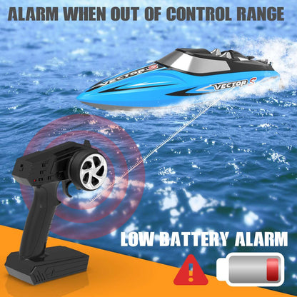 VectorS 30MPH Brushless RC Boat: Self-Righting, Fast Racing for Lakes - www.Shopthatapp.com #
