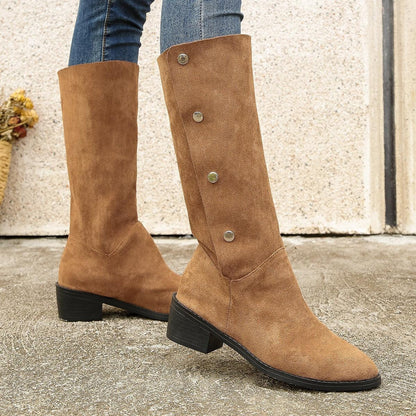 Versatile Riding European And American Trendy Unique Mid-calf Boots - www.Shopthatapp.com