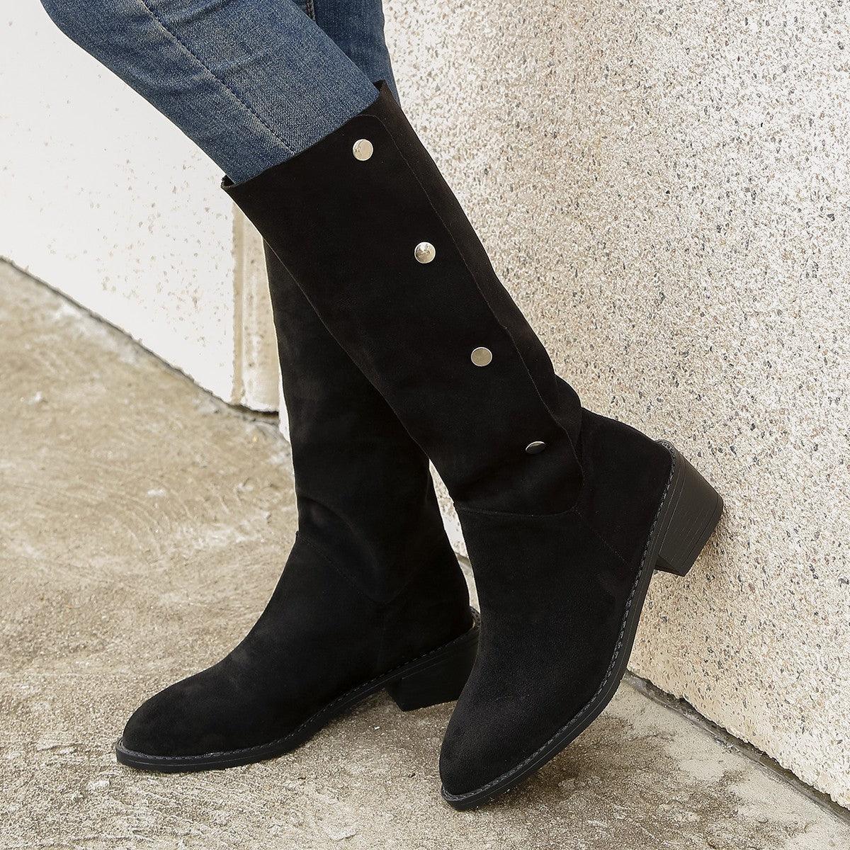Versatile Riding European And American Trendy Unique Mid-calf Boots - www.Shopthatapp.com