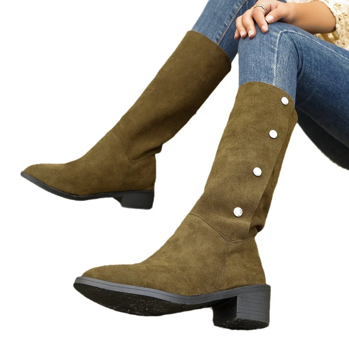 Versatile Riding European And American Trendy Unique Mid-calf Boots - www.Shopthatapp.com
