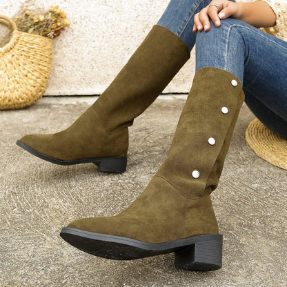 Versatile Riding European And American Trendy Unique Mid-calf Boots - www.Shopthatapp.com