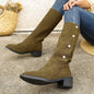 Versatile Riding European And American Trendy Unique Mid-calf Boots - www.Shopthatapp.com