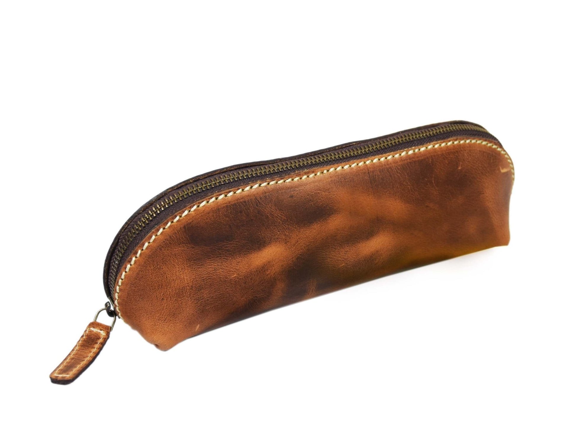 Vintage Leather Pencil Case - Stationery Pouch - www.Shopthatapp.com #