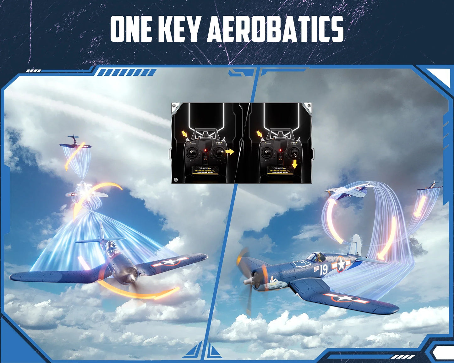 Volantex F4U Corsair 500mm Brushless Warbird RC Plane, RTF, 2S/3S Power Support - www.Shopthatapp.com #