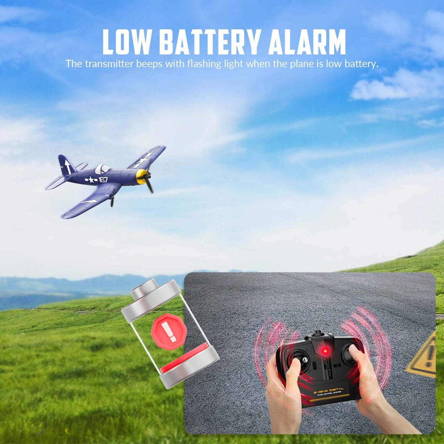 Volantex RC F4U Corsair 3CH RTF EPP Plane w/ Gyro 2.4GHz for Kids & Beginners - www.Shopthatapp.com #