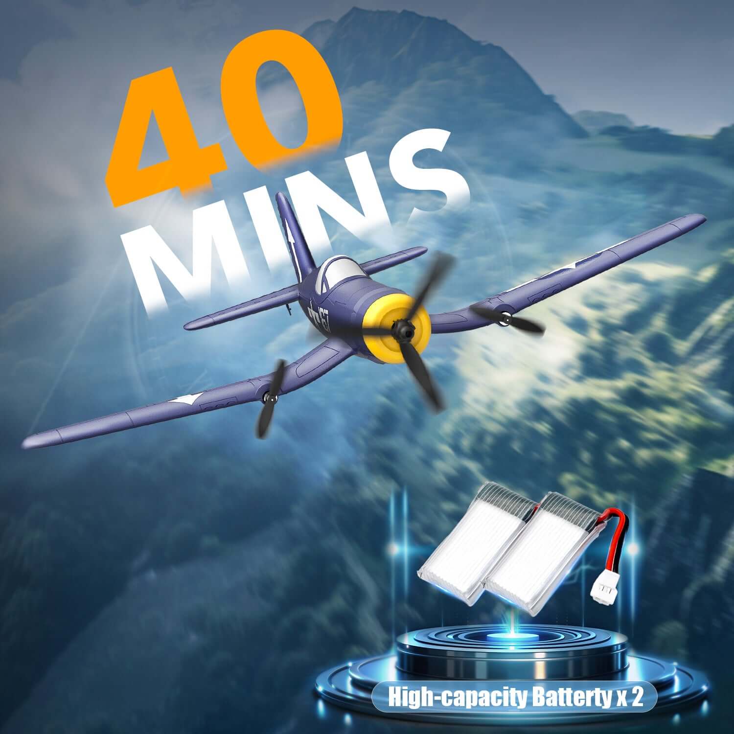 Volantex RC F4U Corsair 3CH RTF EPP Plane w/ Gyro 2.4GHz for Kids & Beginners - www.Shopthatapp.com #