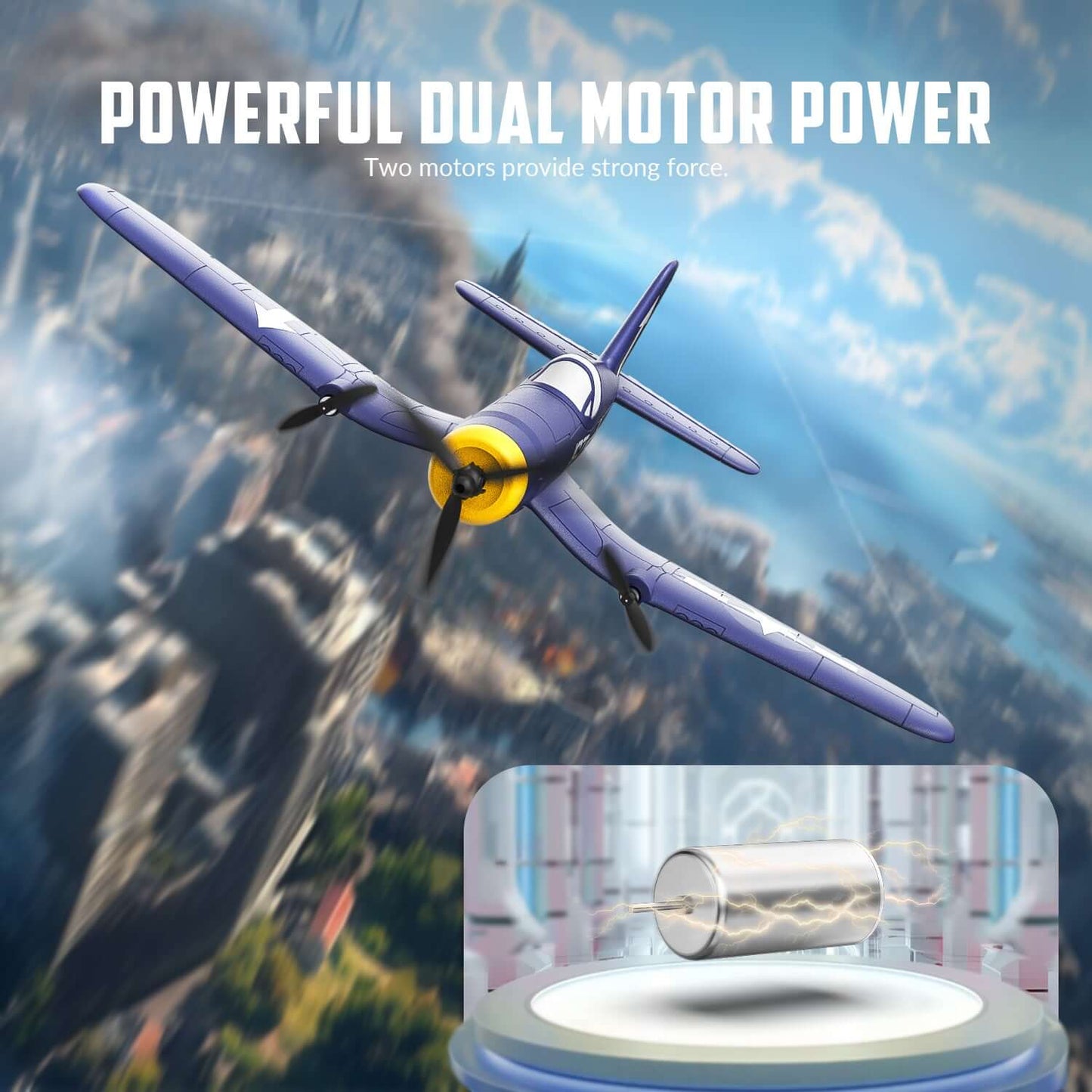 Volantex RC F4U Corsair 3CH RTF EPP Plane w/ Gyro 2.4GHz for Kids & Beginners - www.Shopthatapp.com #