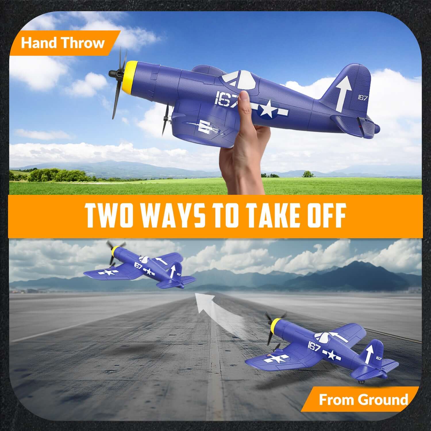 Volantex RC F4U Corsair 3CH RTF EPP Plane w/ Gyro 2.4GHz for Kids & Beginners - www.Shopthatapp.com #