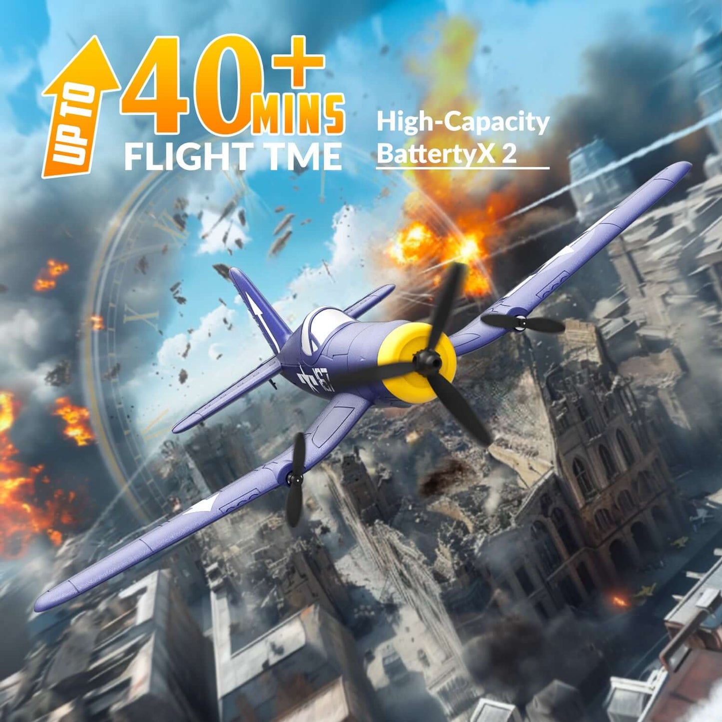 Volantex RC F4U Corsair 3CH RTF EPP Plane w/ Gyro 2.4GHz for Kids & Beginners - www.Shopthatapp.com #