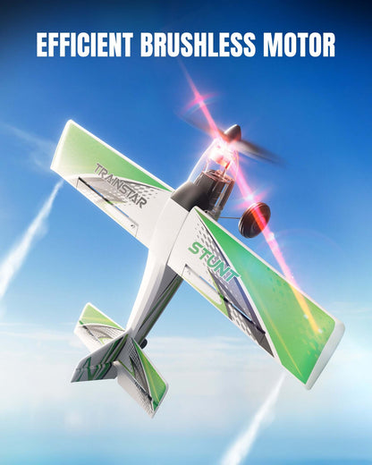 VolantexRC Trainstar 500mm Brushless RC Plane 2S/3S Power RTF – Green/Orange - www.Shopthatapp.com #