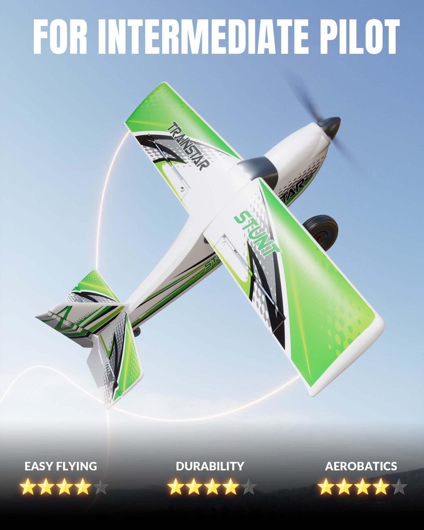 VolantexRC Trainstar 500mm Brushless RC Plane 2S/3S Power RTF – Green/Orange - www.Shopthatapp.com #