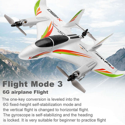 WLtoys XK X450 6CH RC Airplane - Brushless, Vertical Takeoff, LED Glider - www.Shopthatapp.com #