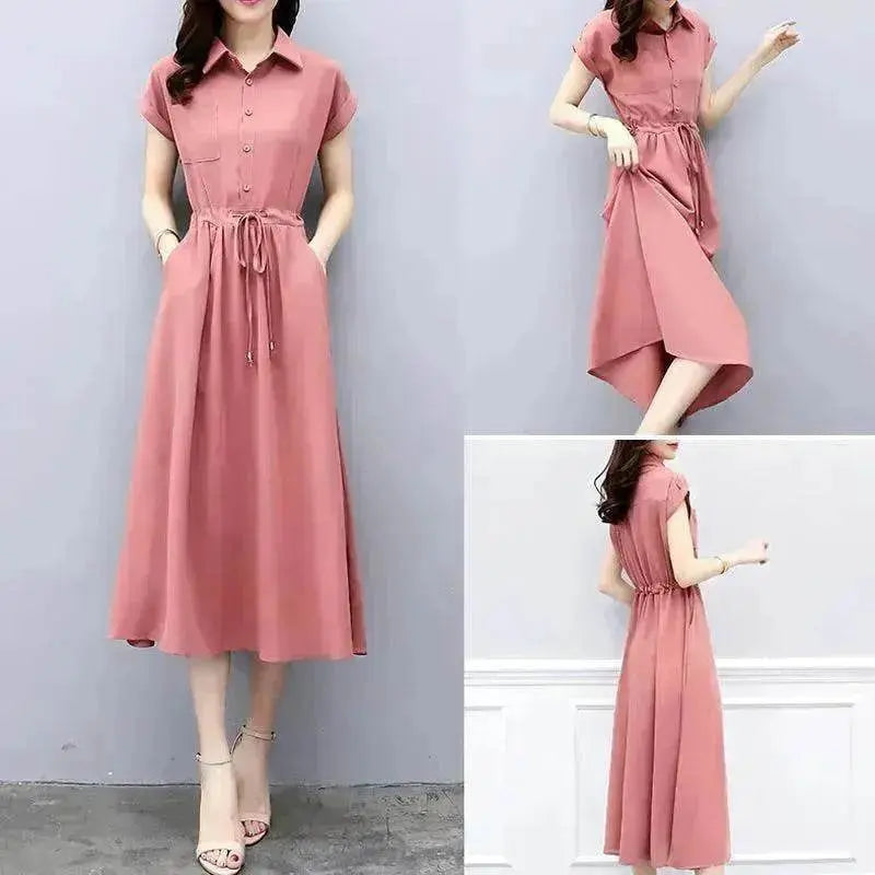 Waist-tight Slimming Elegant Casual Long Dress - www.Shopthatapp.com
