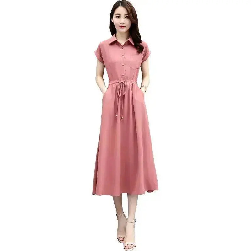 Waist-tight Slimming Elegant Casual Long Dress - www.Shopthatapp.com