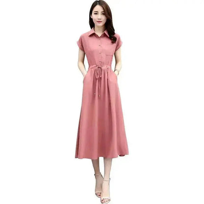 Waist-tight Slimming Elegant Casual Long Dress - www.Shopthatapp.com
