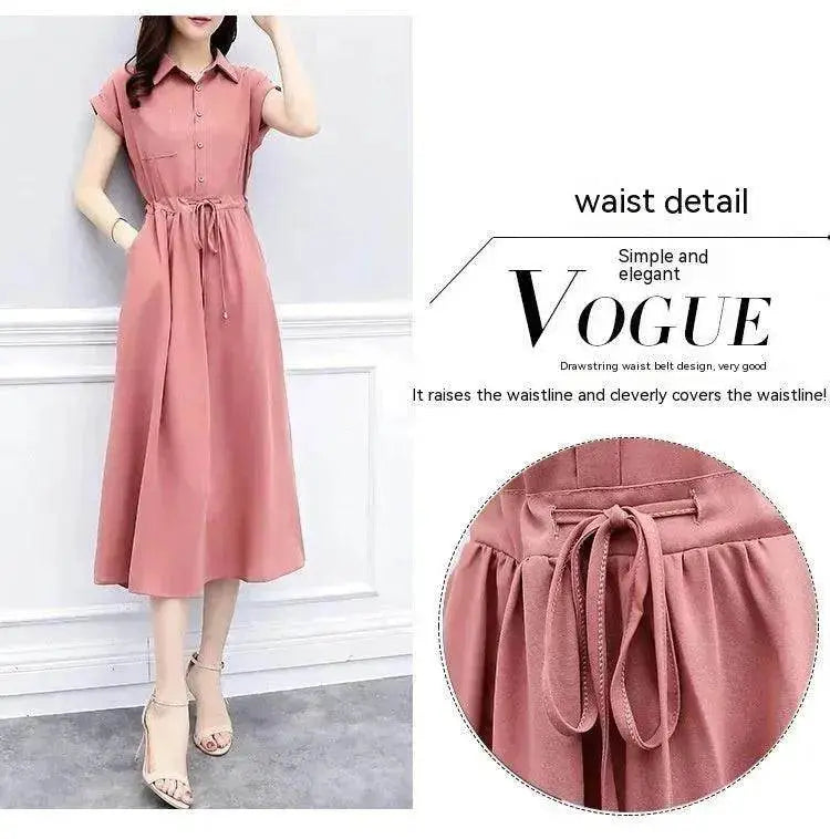 Waist-tight Slimming Elegant Casual Long Dress - www.Shopthatapp.com