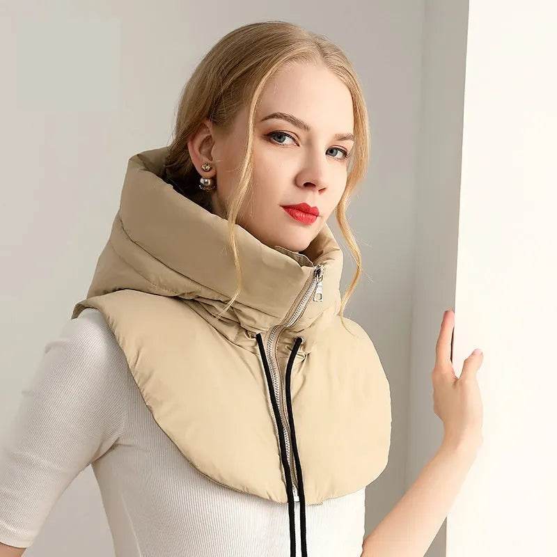 Warm Goose Down Match With Coat Hooded Men And Women Neck gaiter - www.Shopthatapp.com #