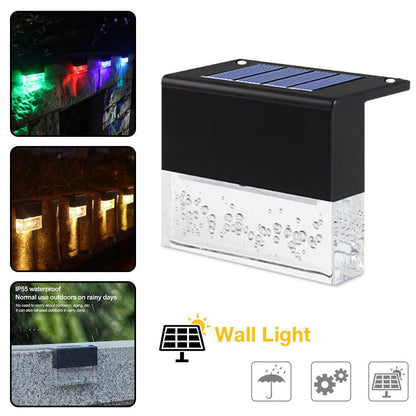 Waterproof New RGB LED Solar Light Step Fence Light - www.Shopthatapp.com #
