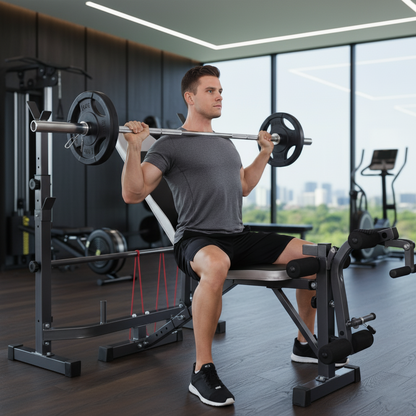 Weight Lifting Bench with Lat Pulldown Pulley &amp; Scott Bench (LHG SR-01) - www.Shopthatapp.com