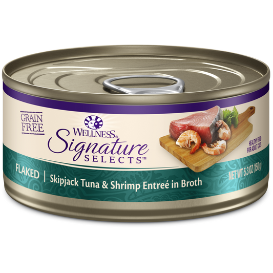 Wellness CORE® Signature Selects® Flaked Skipjack Tuna & Shrimp Cat Wet Food - www.Shopthatapp.com
