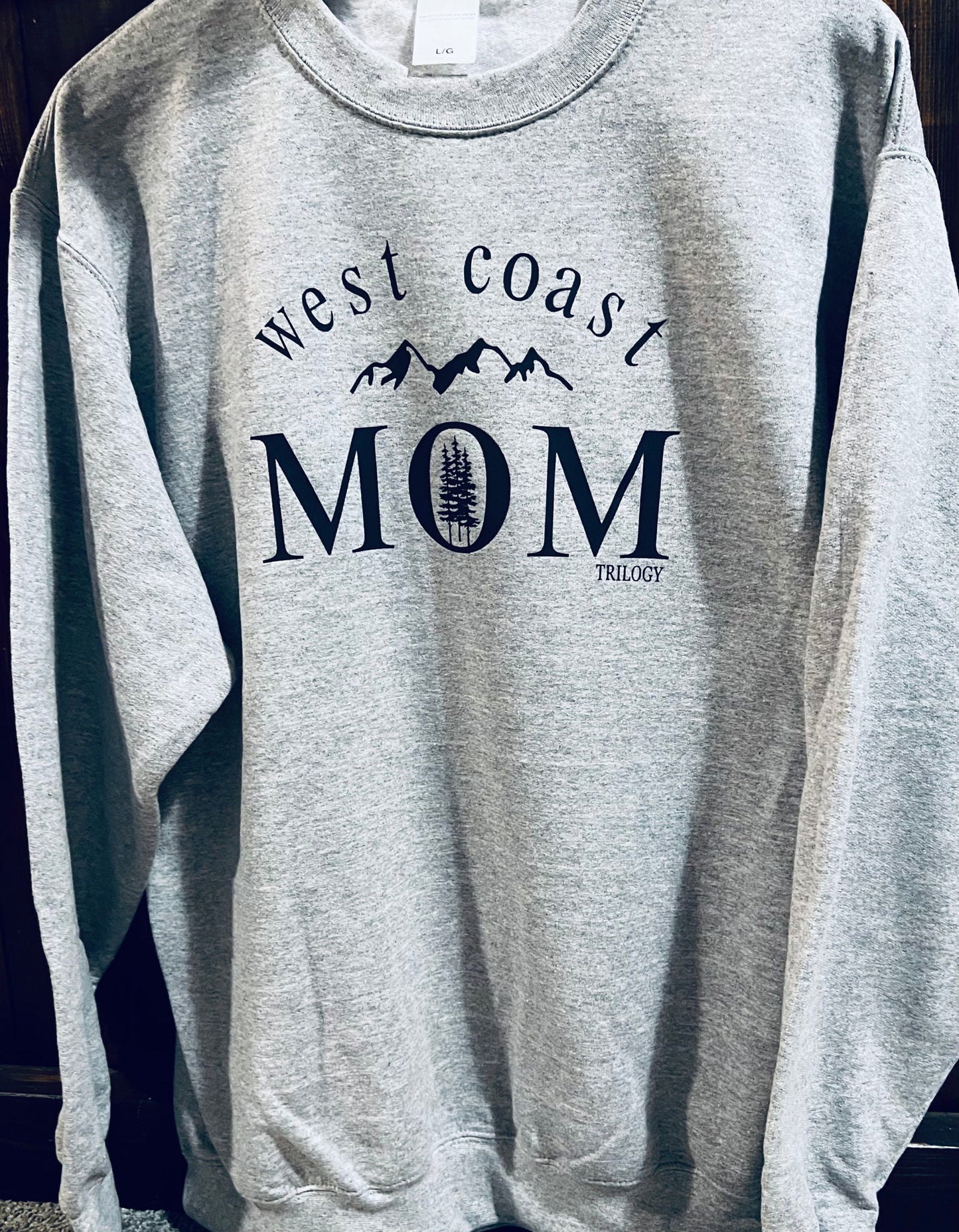 West Coast Mom Crewneck-Pets supplies and goodies-www.Shopthatapp.com-RusticGirls.Trilogy