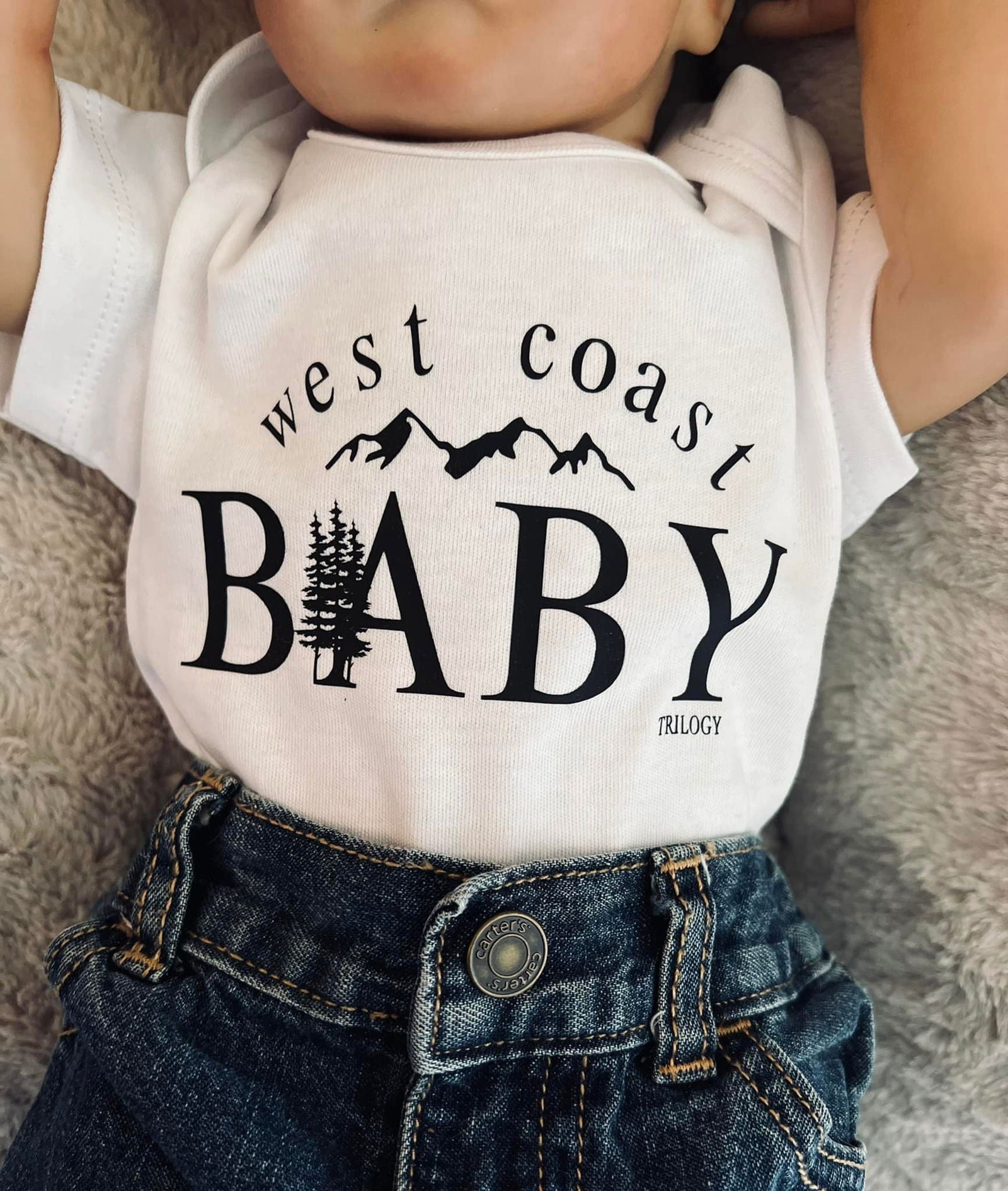West Coast Onesie-Baby and toddler-www.Shopthatapp.com-Onesie:24M-Color:White with black logo-RusticGirls.Trilogy
