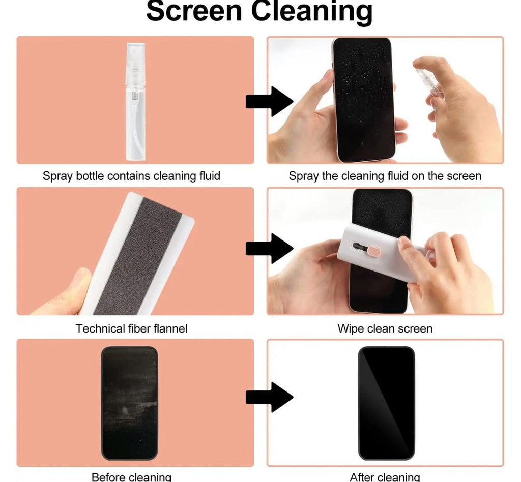 Multifunctional Keyboard Earphone Electronics Cleaner Brush Kit 7 in 1 Computer Phone Cleaning Set - www.Shopthatapp.com