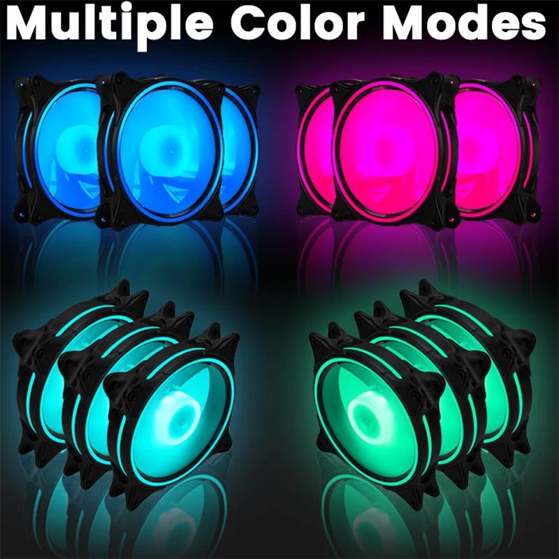 120mm PC Computer Case Fan Cooling Cooler 6PIN Adjustable RGB Led 12cm Mute Ventilador 5V DC ARGB Fans Adjust Speed Aura Sync Black / White - www.Shopthatapp.com