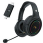 Casque sans fil Bluetooth à faible latence, casque de jeu LED RGB, microphone rose/noir