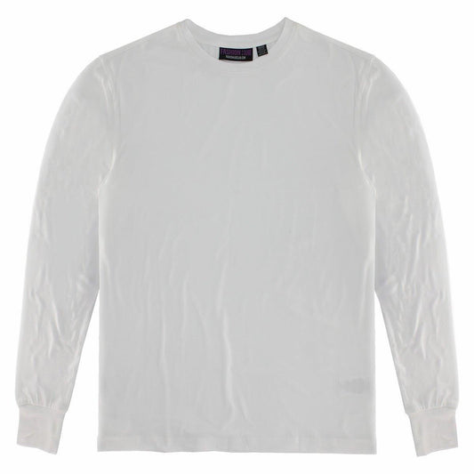 White Grey Better Basics Ultra-Soft Crewneck Long Sleeve T-Shirt by Fashion Hub - www.Shopthatapp.com #