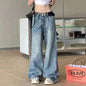 Wide leg  Baggy Cargo street Denim Jeans Pant Boyfriend jeans trouser - www.Shopthatapp.com