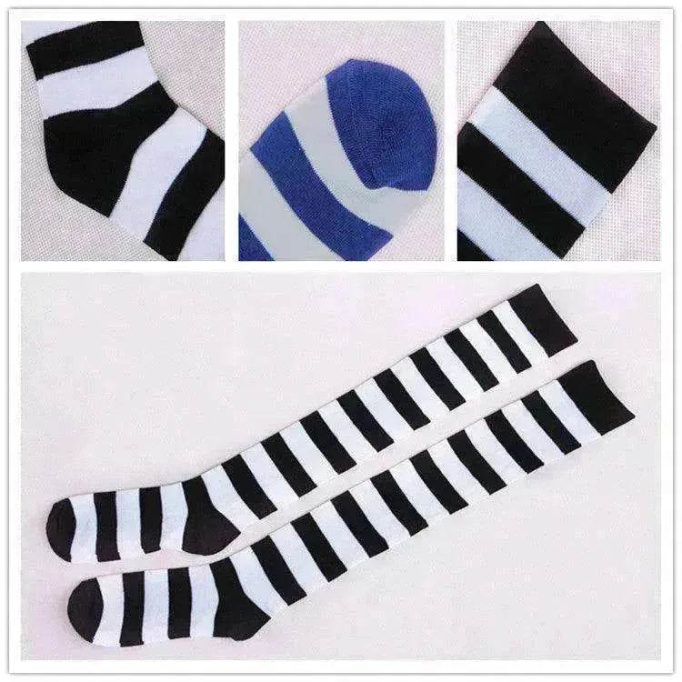 Wild striped long tube bottoming socks - www.Shopthatapp.com