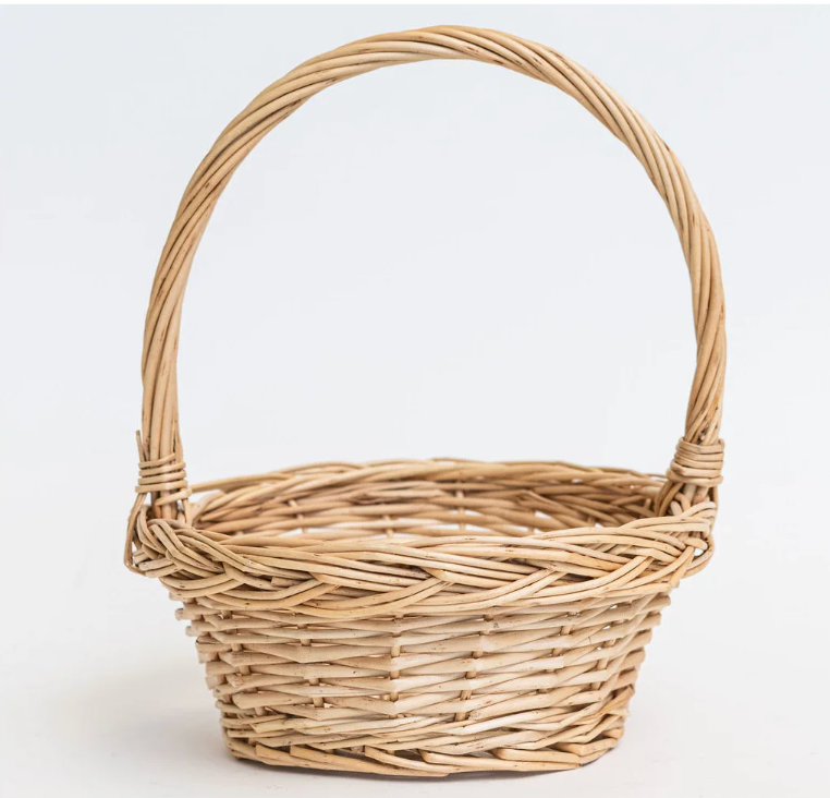Willow Flower Girl Basket With Rose Petals-Outdoor Sporting goods camping-www.Shopthatapp.com-Plantita & Co. Bloom Bar & Studio