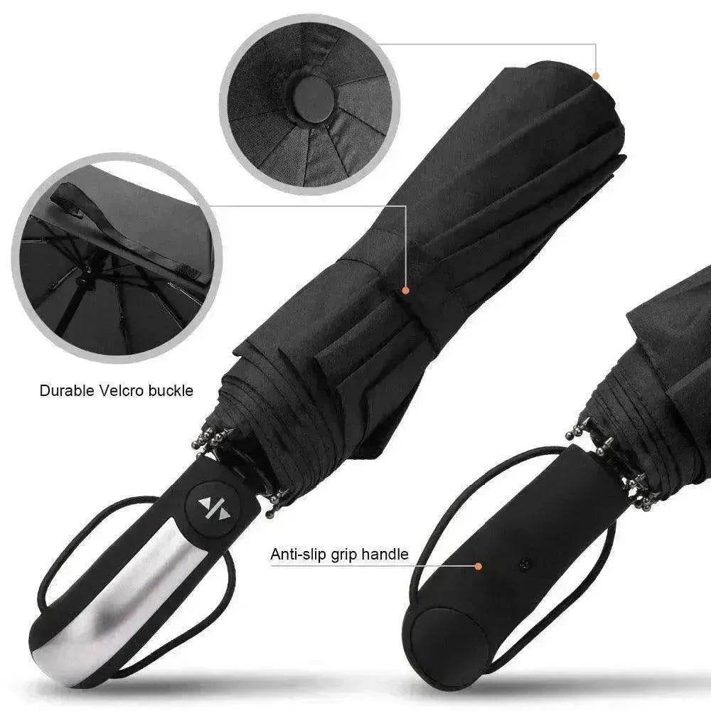 Windproof Auto Luxury Umbrella for Rain, Black Coating - www.Shopthatapp.com
