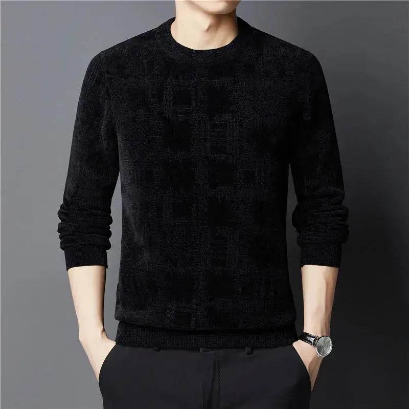 Winter Fleece-lined Chenille Pullover Sweater For Men - www.Shopthatapp.com #