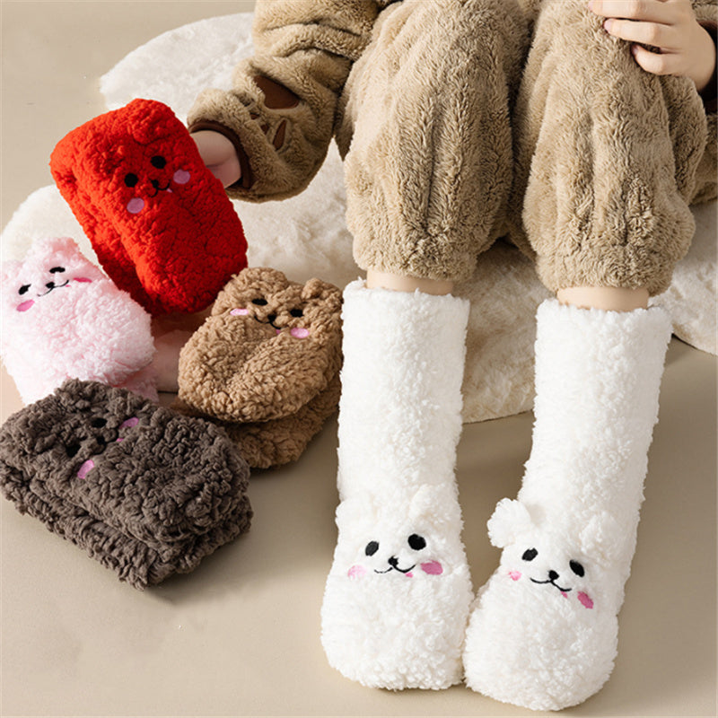 Winter Floor Socks Velvet Thicken Warm Coral Velvet Cute Socks Japanese-style Home Footwear Non-slip Socks New Year Gifts Winter Gadgets - www.Shopthatapp.com