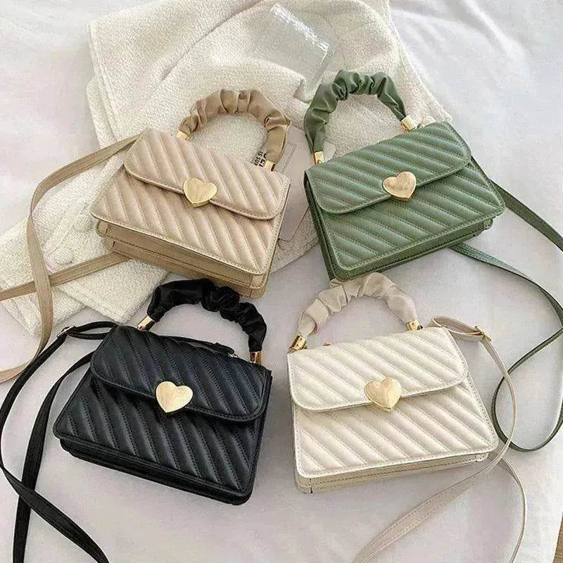 Women Handbags Fashion Chain Shoulder Bags With Love Metal Design - www.Shopthatapp.com