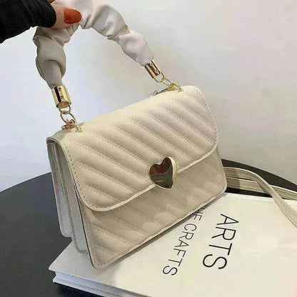 Women Handbags Fashion Chain Shoulder Bags With Love Metal Design - www.Shopthatapp.com