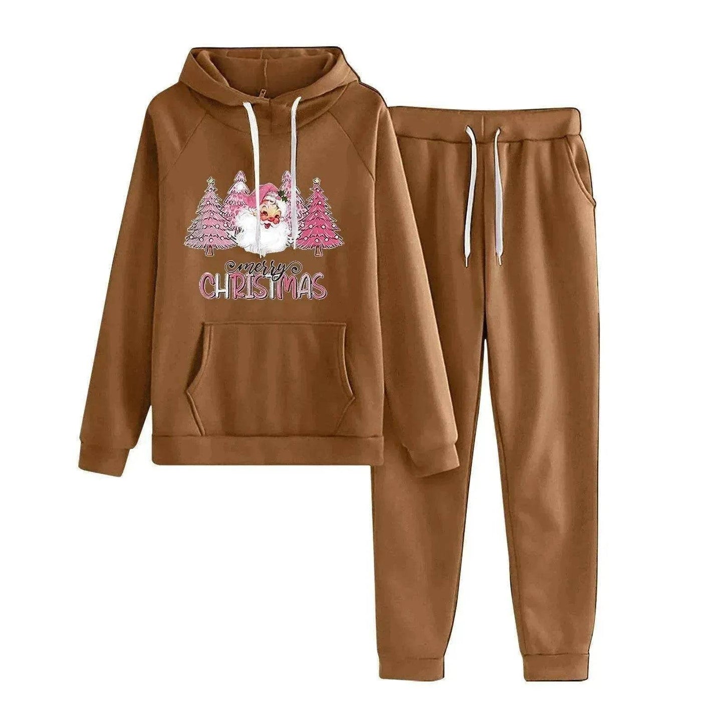 Women Loose Plus Size Long Sleeve Christmas Hoodie Outfit set 2pcs - www.Shopthatapp.com