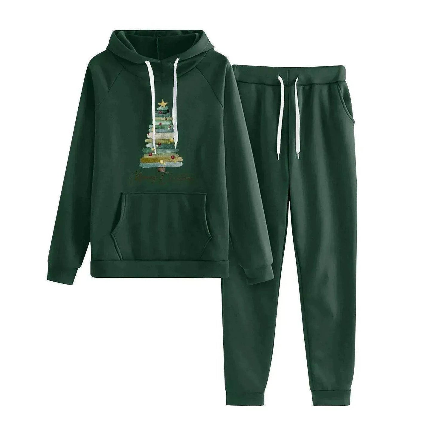 Women Loose Plus Size Long Sleeve Christmas Hoodie Outfit set 2pcs - www.Shopthatapp.com