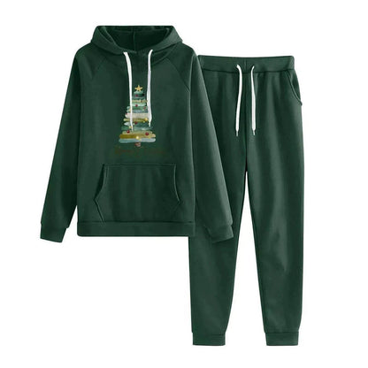 Women Loose Plus Size Long Sleeve Christmas Hoodie Outfit set 2pcs - www.Shopthatapp.com