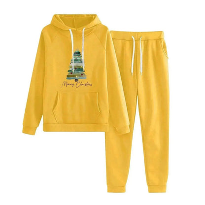 Women Loose Plus Size Long Sleeve Christmas Hoodie Outfit set 2pcs - www.Shopthatapp.com