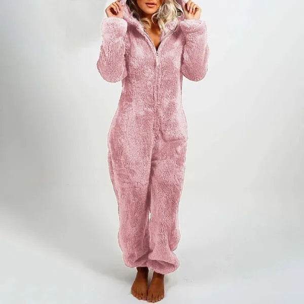 Women Polar Bear Winter hooded pajamas Jumpsuit Lounge wear Sleep wear - www.Shopthatapp.com #