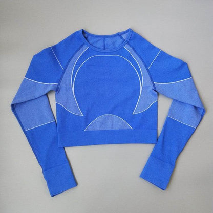 Women Tight Long Sleeve Fitness Workout Yoga Running Gym Crop top - www.Shopthatapp.com #