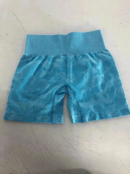 Women's Camo Jacquard Seamless Gym Shorts - www.Shopthatapp.com #