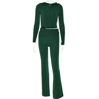 Women's Comfortable Hoodie Leisure Charming Long Sleeve Sweater And High Waist Long Pants Suit - www.Shopthatapp.com #