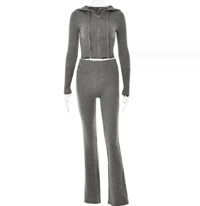 Women's Comfortable Hoodie Leisure Charming Long Sleeve Sweater And High Waist Long Pants Suit - www.Shopthatapp.com #