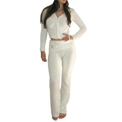 Women's Comfortable Hoodie Leisure Charming Long Sleeve Sweater And High Waist Long Pants Suit - www.Shopthatapp.com #